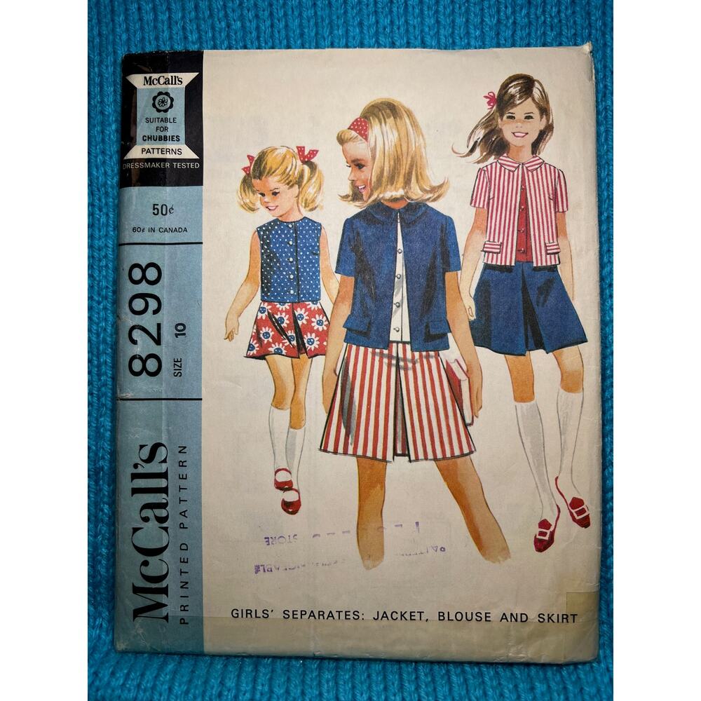 McCalls 8298 Sewing pattern blouse skirt jacket size 10